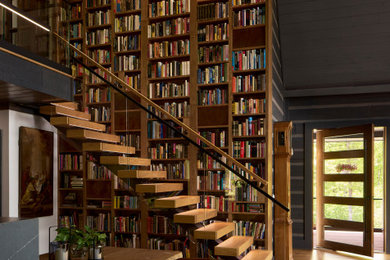 Staircase - rustic staircase idea in Other