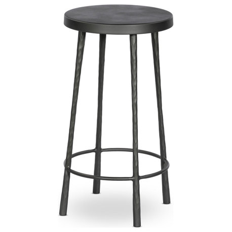 Westwood Stool Hammered Gunmetal, Dark Gunmetal, Counter