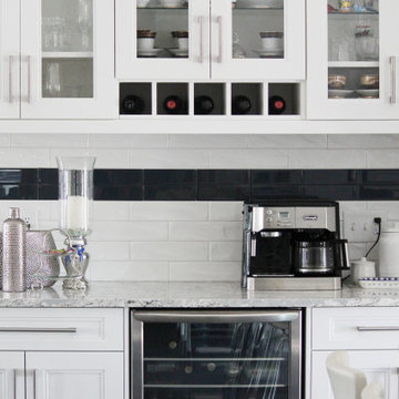 Transitional Blue and White Kitchen