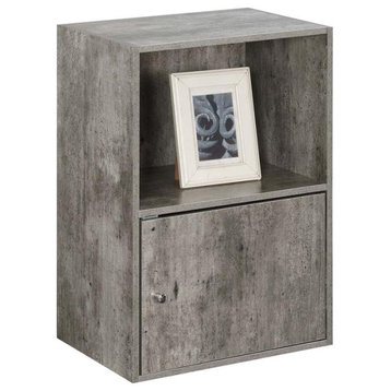 Convenience Concepts Xtra Storage 1 Door Cabinet in Gray Faux Birch Wood Finish