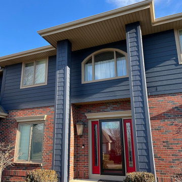 James Hardie Deep Ocean and Khaki Brown