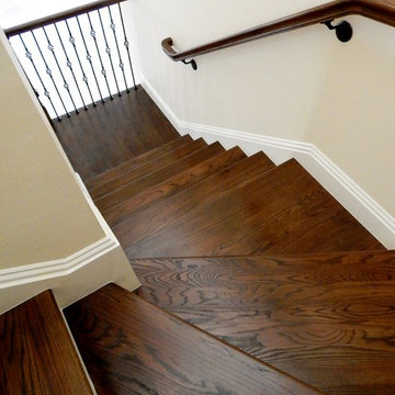 Twisted Iron Baskets & Wood Newels, Double Flared Bottom - Quail West