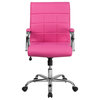 Mid-Back Executive Vinyl Swivel Chair, Pink