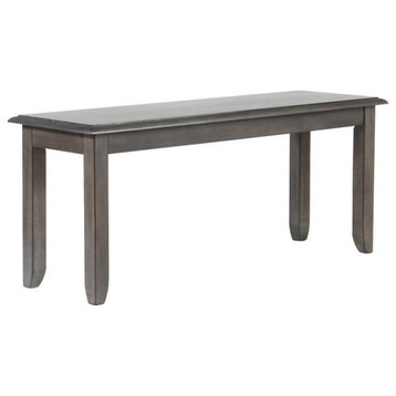 Sunset Trading Shades of Gray 42" Contemporary Wood Dining Bench in Gray