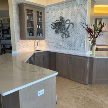 Transitional Kitchen Remodel Done in Warm Grey Cabinets