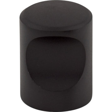 Top Knobs M581 Indent 3/4 Inch Cylindrical Cabinet Knob - Flat Black