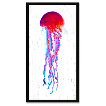 Red Jellyfish Reproduction Painting, 19"x38"