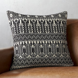 18" Izel Black and White Fair Isle Pillow | CB2 - Bed Pillows