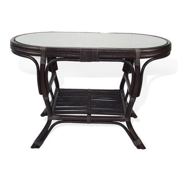 Pelangi Oval Coffee Table, Dark Brown