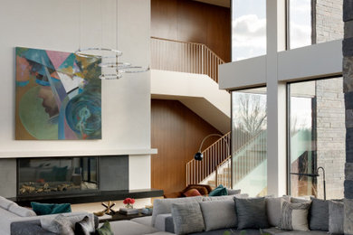 Trendy living room photo in Little Rock