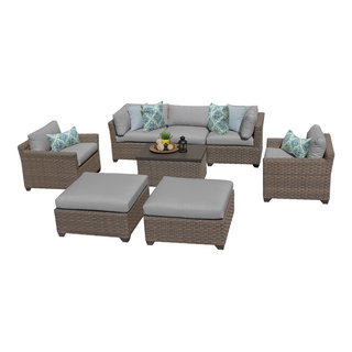 Monterey 8 Piece Outdoor Wicker Patio Furniture Set 08a Tropical