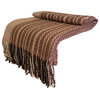 Alpaca and Wool Blend Throw Blanket, Our Moche Throw / Afghan, Beige / Brown
