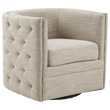 Cream Swivel Lounge Chair, Belen Kox