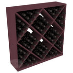Wine Racks America - Solid Diamond Wine Storage Cube, Pine, Burgundy - Elegant diamond bin style bottle openings make for simple loading of your favorite wines. This solid wooden wine cube is a perfect alternative to column-style racking kits. Double your storage capacity with back-to-back units without requiring more access area. We build this rack to our industry leading standards and your satisfaction is guaranteed.