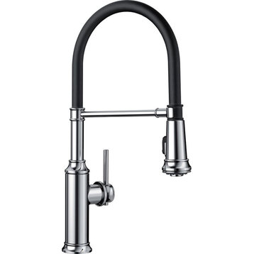 Blanco 442508 Empressa Semi-Pro 1-Handle Pull-Down Kitchen Faucet, Chrome