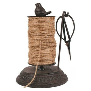 Rustic Farmhouse Cast Iron Twine Holder with Scissors