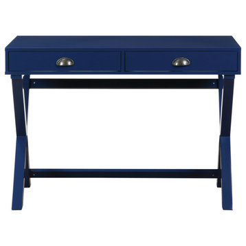 Washburn Chic Campaign Writing Desk in Lapis Blue Finish