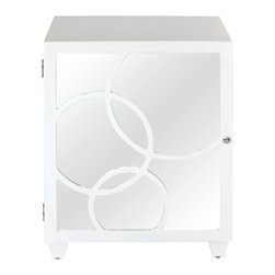 Worlds Away - Worlds Away Leah White Lacquer Nightstand - Nightstands And Bedside Tables