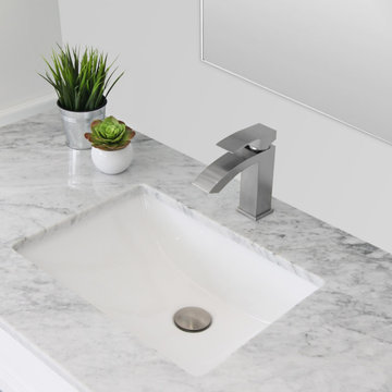 Bathroom Waterfall Faucet, Single Handle, Brushed Nickel Finish