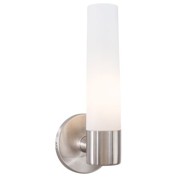 1-Light Wall Sconce, Brushed Stainless Steel