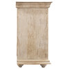 Carter Eagle 4-Door Sideboard in Distressed White Finish on Mango Solid Wood