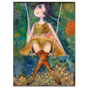 14x19-Inch Canvas Wall Art Big Eyed Girl The Promise by Wyanne 