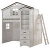 ACME Tree House Loft Bed in Weathered White and Washed Gray