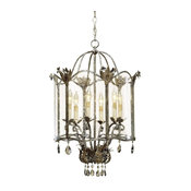 Spanish Revival Antique Gold Silver Lantern Pendant- Large