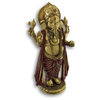 Golden Ganesha Standing Hindu God Statue