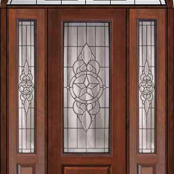Prehung Sidelights-Transom Door 96 Fiberglass Brazos 3/4 Lite Glass - Front Doors