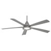 Minka Aire Cone 54" LED Indoor/Outdoor Ceiling Fan With Remote Control, Silver