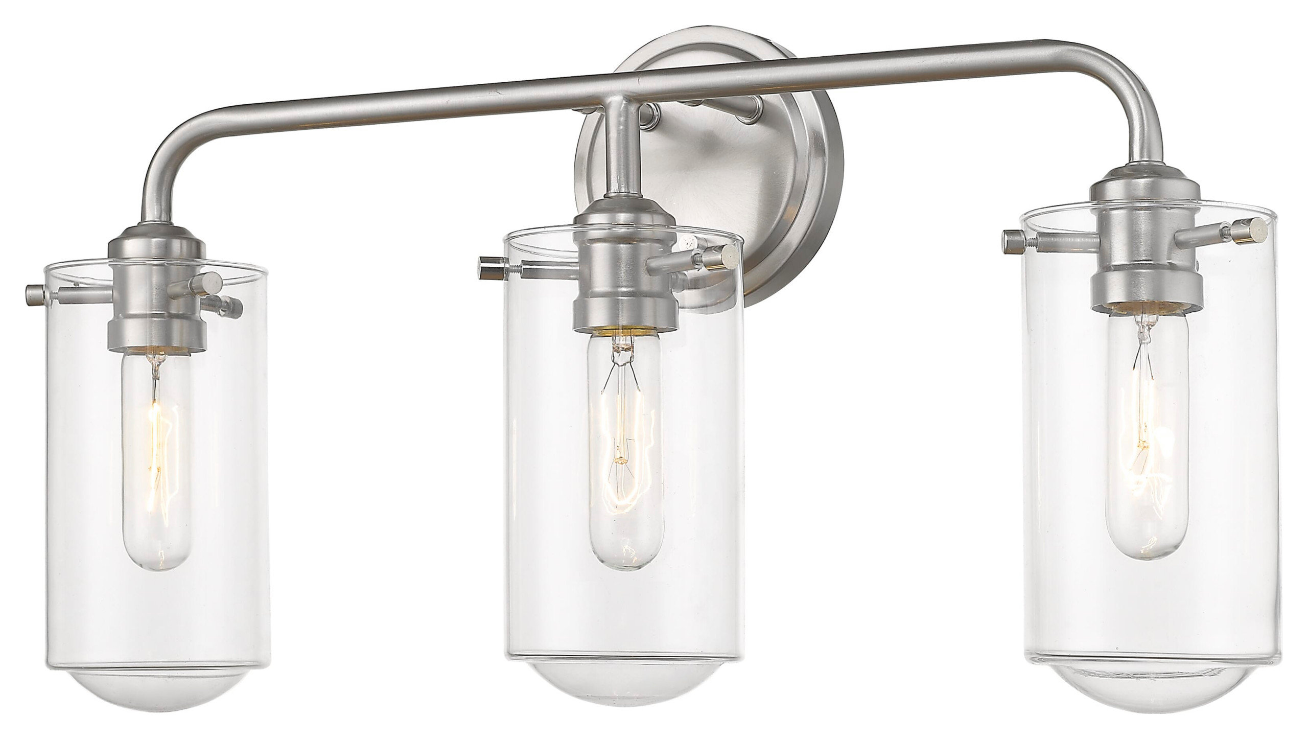 Delaney 3-Light Bathroom Vanity Light In Brushed Nickel, 22.000 ...