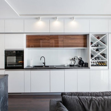 High Gloss Doors with Aluminum Integrated Handle
