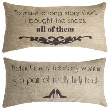 Shoe Lover Double Sided Fashion Designer Pillow for Women Teens Her