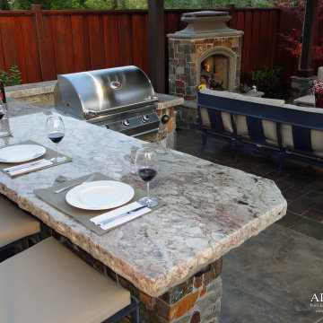 Pleasanton, Black Ave., Small backyard has all the desired key elements.