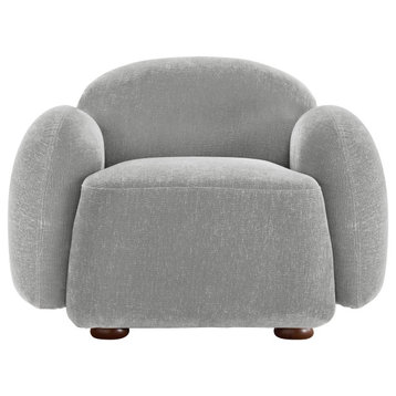 39.4" Wide Marshmallow Upholstery Accent Chair/Swivel Chair, Light Grey, Accent