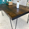 Barn Walls Solid Wood Coffee Table, Hairpin Legs, Dark Walnut
