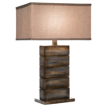 Blocksierge Table Lamp With Shade, Seal Blue Rock
