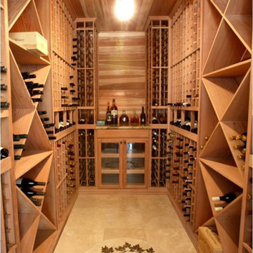 Gorgous Residential Wine Cellar Using Wooden Racking Systems