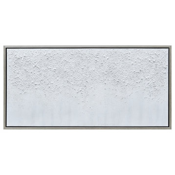 White Snow B Textured Metallic Hand Painted Wall Art Framed Canvas