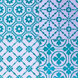 Bon Ton Green on White by Di Lorenzo Tiles - Tile