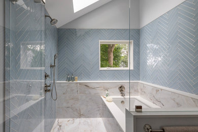 Example of a transitional bathroom design in Boston