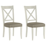 Bentley Designs - Hampstead Soft Grey and Walnut Furniture Olive Grey X Back Chairs, Set of 2 - Hampstead Soft Grey & Walnut Olive Grey X Back Chair Pair offers elegance and practicality for any home. Soft-grey paint finish contrasts beautifully with warm American Walnut veneer tops, guaranteed to make a beautiful addition to any home.