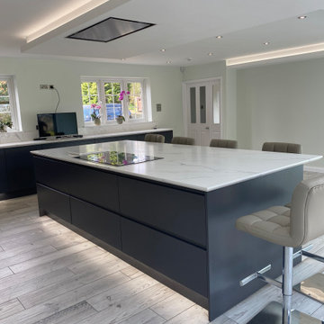 Matt Graphite and Light Grey Handleless Kitchen
