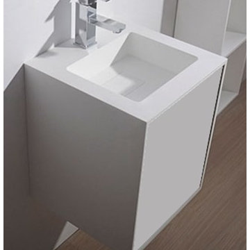 Solid Surface Bathroom Vanities and Wall Mounted Washbasins
