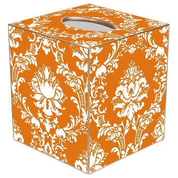 TB2532 - Orange Damask Tissue Box Cover
