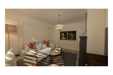 Inspiration for a transitional living room remodel in Hampshire