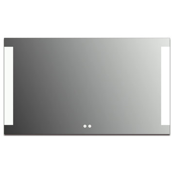 Frameless Rectangle LED Lighted Bath Vanity Mirror, 48" X 28"