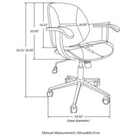 38"H Russet PU Leather Adjustable Swivel Desk Chair/Task Chair