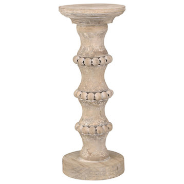 Wooden 13" Antique Style Candle Holder